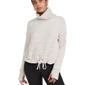 Sweaty Betty White/Grey Knit Restful Boucle Sweatshirt Size Medium